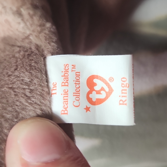 🕸Vintage Ty Beanie Baby Original Ringo the Raccoon 1995 P.V.C. Pellets - Picture 7 of 11